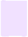 1 Inch Square Graph Paper, 1/inch Purple, Letter