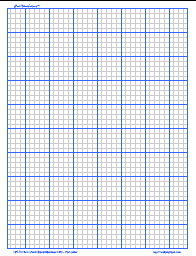 Blue&Watermark 1 by 5 Per Inch Linear Engineering Graph Paper, Letter