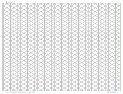 Isometric Grid Paper, 1cm LightGray, Full Page Land A4