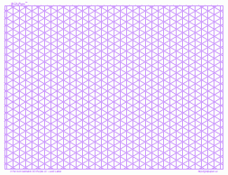Three Dimensional Graph Paper, 2/inch Purple, Full Page Land Letter