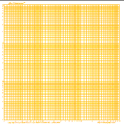 Logarithmic Graph - Graph Paper, Amber 2V3H Cycle, Square Portrait A5 Graph Paper