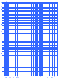 Logarithm Graph - Graph Paper, Blue 4 Cycle, Full-Page Portrait Letter Graph Paper