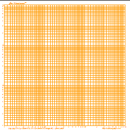 Log Graph - Graph Paper, Orange 2V1H Cycle, Square Portrait A5 Graph Paper