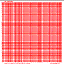 Logarithmic Graphs - Graph Paper, Red 1V2H Cycle, Square Landscape Legal Graphing Paper