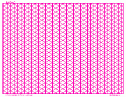 Graph Paper Isometric, 4/inch Pink, Full Page Land A5